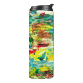 abstracte samenstelling van het schilderij van oli thermosbeker (Gedraaid links)