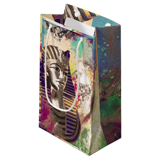 Abstracte samenstelling van King Tut Mask Klein Cadeauzakje (Voorkant Gekanteld)