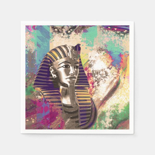 Abstracte samenstelling van King Tut Mask Servet (Voorkant)