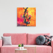 Abstracte Samurai Warrior Silhouet Canvas Afdruk (Insitu (Woonkamer))