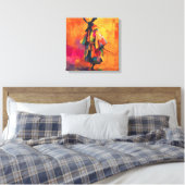 Abstracte Samurai Warrior Silhouet Canvas Afdruk (Insitu (Slaapkamer))