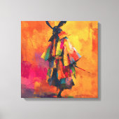 Abstracte Samurai Warrior Silhouet Canvas Afdruk (Voorkant)