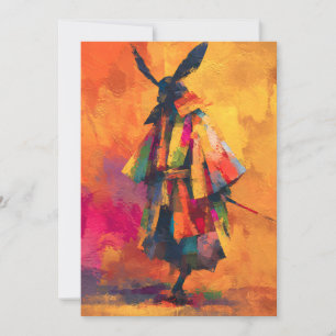 Abstracte Samurai Warrior Silhouet Feestdagenkaart