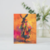 Abstracte Samurai Warrior Silhouet Feestdagenkaart (Staand voorkant)