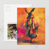 Abstracte Samurai Warrior Silhouet Feestdagenkaart (Voorkant / Achterkant)