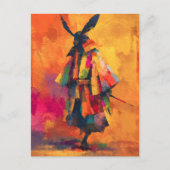 Abstracte Samurai Warrior Silhouet Feestdagenkaart (Voorkant)