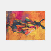 Abstracte Samurai Warrior Silhouet Fleece Deken (Voorkant (Horizontaal))