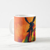 Abstracte Samurai Warrior Silhouet Koffiemok (Voorkant links)