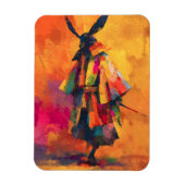 Abstracte Samurai Warrior Silhouet Magneet (Verticaal)