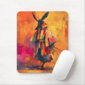 Abstracte Samurai Warrior Silhouet Muismat (Met muis)