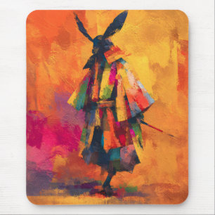 Abstracte Samurai Warrior Silhouet Muismat