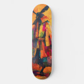 Abstracte Samurai Warrior Silhouet Persoonlijk Skateboard (Voorkant)
