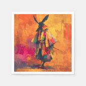 Abstracte Samurai Warrior Silhouet Servet (Voorkant)
