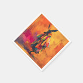 Abstracte Samurai Warrior Silhouet Servet (Hoek)