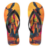Abstracte Samurai Warrior Silhouet Teenslippers (Voetbed)