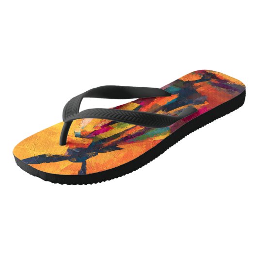 Abstracte Samurai Warrior Silhouet Teenslippers (Schuin)
