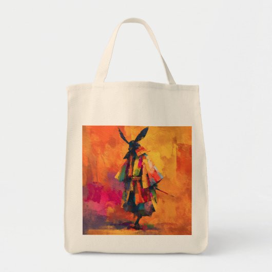 Abstracte Samurai Warrior Silhouet Tote Bag (Voorkant)