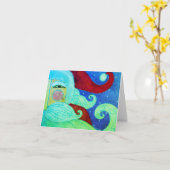 Abstracte Santa Claus Art Kaart (Gele Bloem)