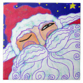 Abstracte Santa Claus schilderij Tegeltje (Voorkant)