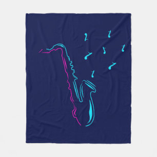 Abstracte saxofone fleece deken