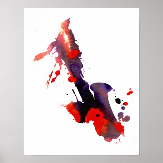 Abstracte saxofone poster (Voorkant)