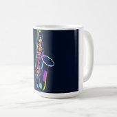 Abstracte saxofoon koffiemok (Voorkant rechts)