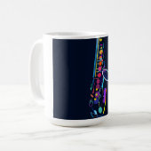 Abstracte saxofoon koffiemok (Voorkant links)