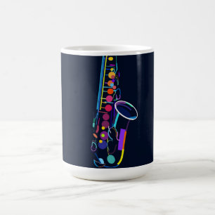 Abstracte saxofoon koffiemok