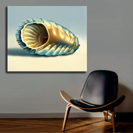 Abstracte Scallop Shell Wall Decor Canvas Afdruk