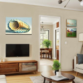 Abstracte Scallop Shell Wall Decor Canvas Afdruk