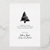 Abstracte Scandi-kerstboom - Royal Paars Gold Folie Feestdagenkaart (Achterkant)