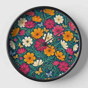 Abstracte Scandinavische Bloemen Tuin Kunst Klokke