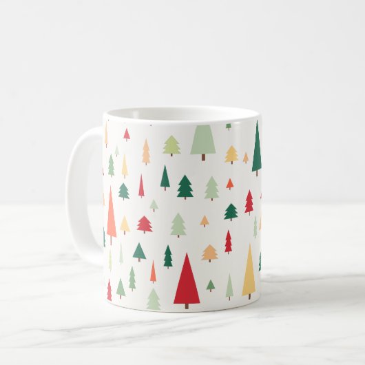 Abstracte Scandinavische kerstbomen Koffiemok (Voorkant links)