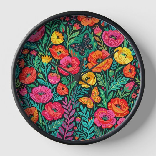 Abstracte Scandinavische klaprozen kunstklokken (Voorkant)