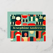 Abstracte Scandinavische print op Aqua Green