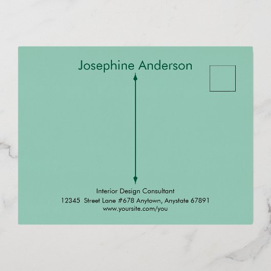 Abstracte Scandinavische print op Aqua Green Folie Uitnodiging Briefkaart (Achterkant)