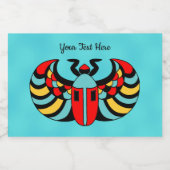 Abstracte Scarab Kever Levendige kleuren op Aqua Voedselcontainer Etiket (Enkel label)