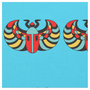Abstracte Scarab Kleurrijke Kever Vibrant Blue Stof