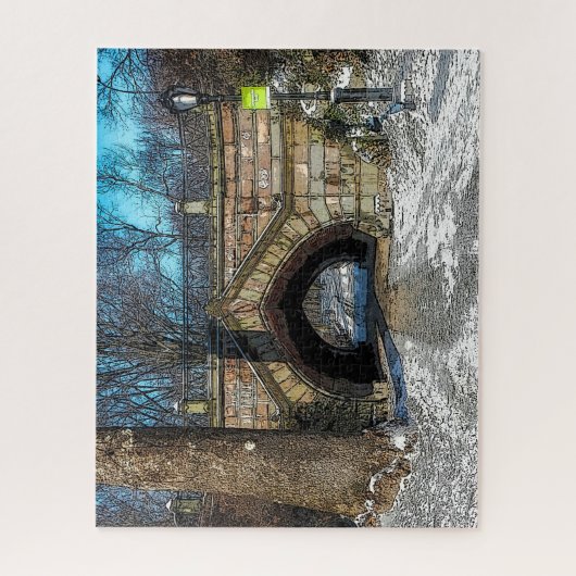 Abstracte scène . Central Park New York. Legpuzzel (Verticaal)