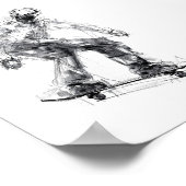 Abstracte schaatser in beweging poster (Hoek)