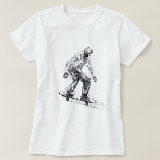 Abstracte schaatser in beweging t-shirt (Design voorkant)