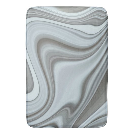 Abstracte schaduwen van witte en grijze marmer badmat (Voorkant Verticaal)