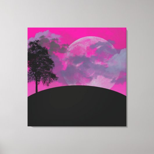 Abstracte scharlaken maan omwikkelde canvasprint canvas afdruk (Voorkant)
