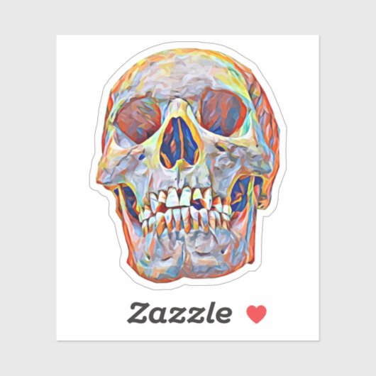 Abstracte schedel, antropologie, paleontologie sticker (Vel)