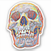 Abstracte schedel, antropologie, paleontologie sticker (Voorkant)
