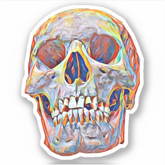 Abstracte schedel, antropologie, paleontologie sticker (Voorkant)