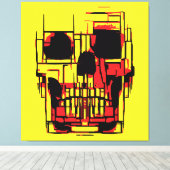 Abstracte Schedel in Levendige Kleuren Canvas Afdruk (Insitu (Houten vloer))