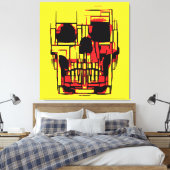 Abstracte Schedel in Levendige Kleuren Canvas Afdruk (Insitu (Slaapkamer))