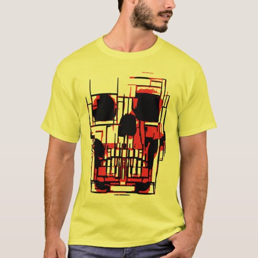 Abstracte Schedel in Levendige Kleuren T-shirt (Voorkant)