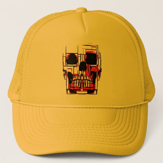 Abstracte Schedel in Levendige Kleuren Trucker Pet (Voorkant)